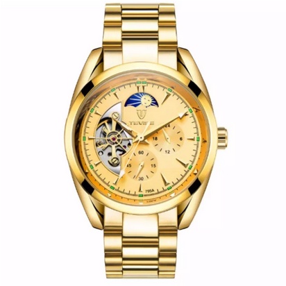Đồng hồ cơ nam Tevise 795A chạy full kim dây kim loại (Full Gold) | BigBuy360 - bigbuy360.vn