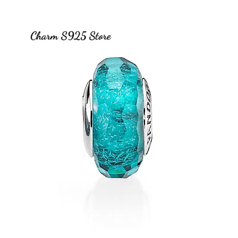 charm pan màu lục lam ánh tuyết bạc s925 cao cấp