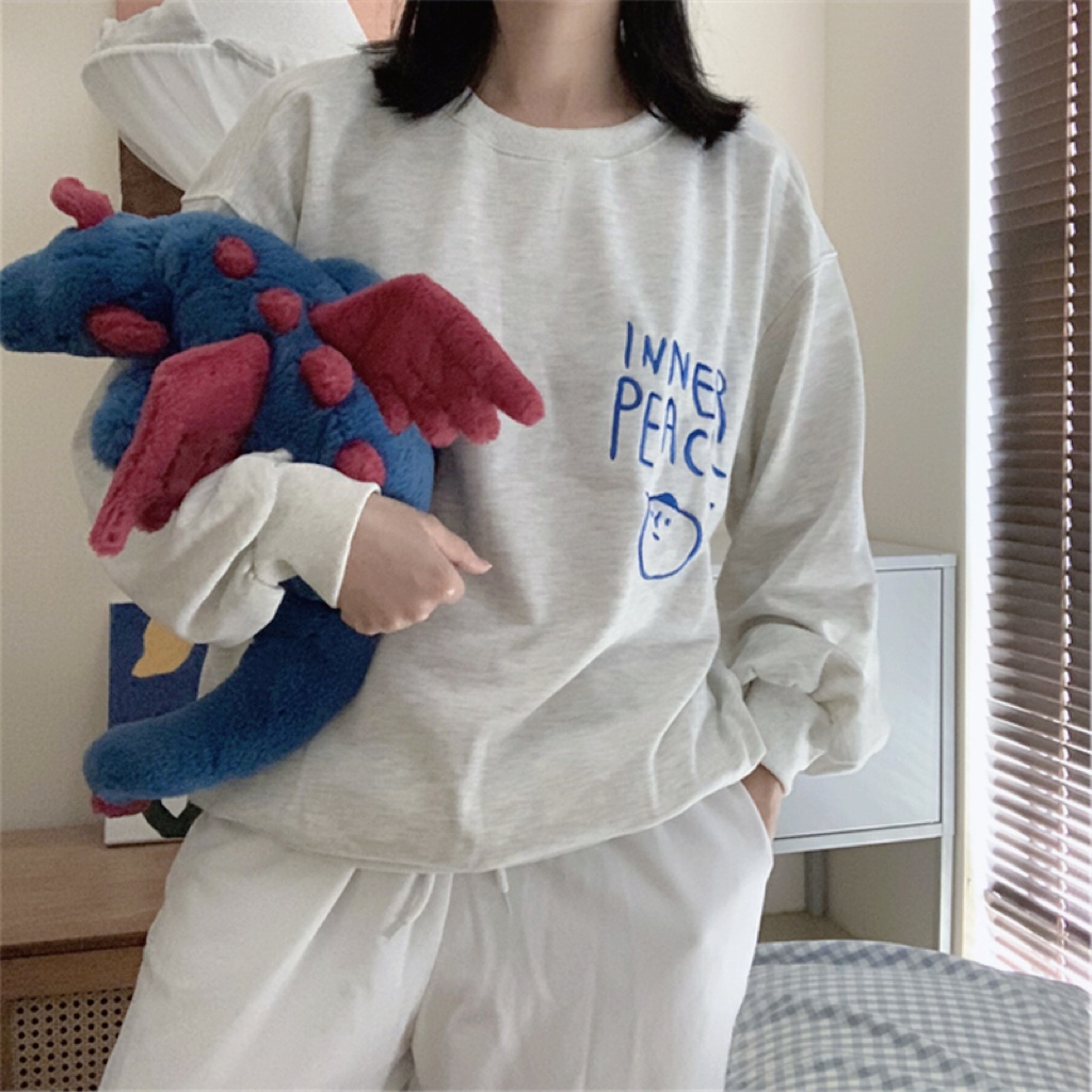 Ngày của cô gái|Áo Sweater thêu chữ kiểu Hàn Quốc dễ thương thời trang thu đông