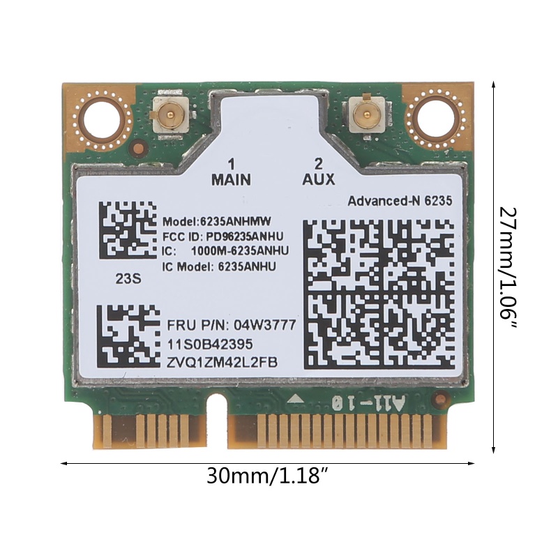 Card PCI-E Mini Kết Nối Bluetooth 4.0 Không Dây 6235ANHMW 2.4 / 5G 300M Thẻ