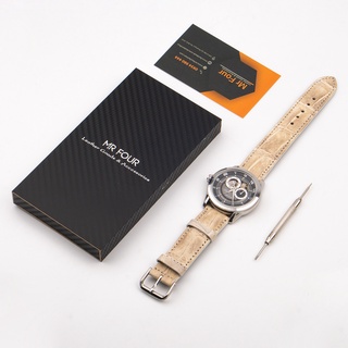 Dây Đồng Hồ Da Cá Sấu Bạch Tạng MrFour Full Size 12/14/16/18/19/20/21/22/24 | Crocodile Leather Watch Bands