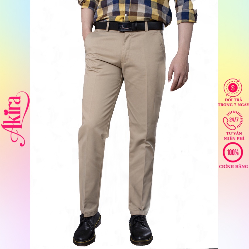 Quần Kaki Nam Dáng Ống Đứng Dày Dặn, Thiết Kế Form Ôm Tôn Dáng Akira Fashion