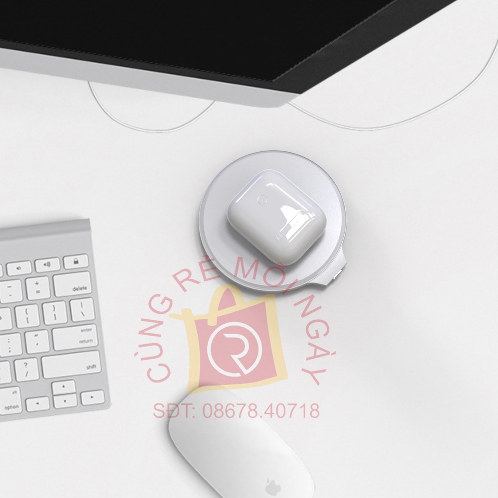 Đế sạc nhanh không dây chuyên dùng cho AirPob, Wireless Quick Charge, chuẩn Qi