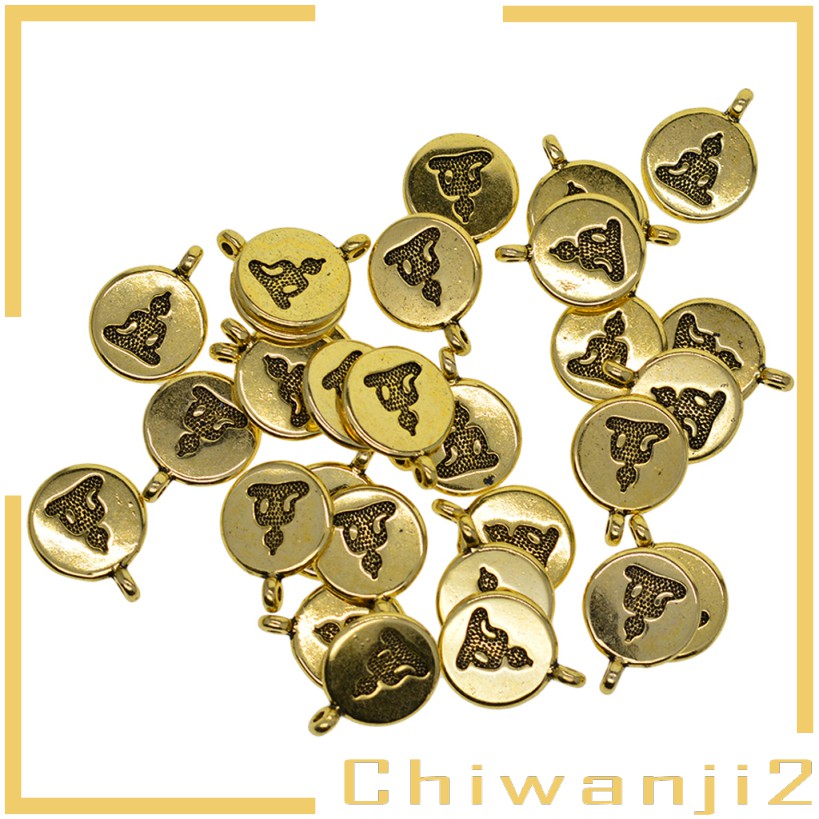 CHARMS Bộ 30 Mặt Dây Chuyền Hình Phật Vàng