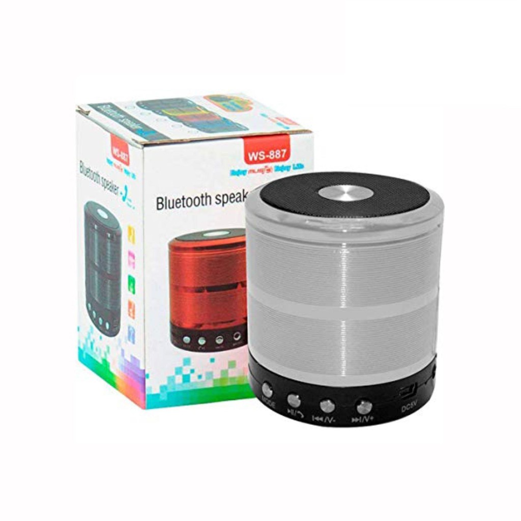 Loa nghe nhạc Bluetooth WS-887 vỏ kim loại bass treble cực mạnh hỗ trợ khe cắm USB thẻ nhớ