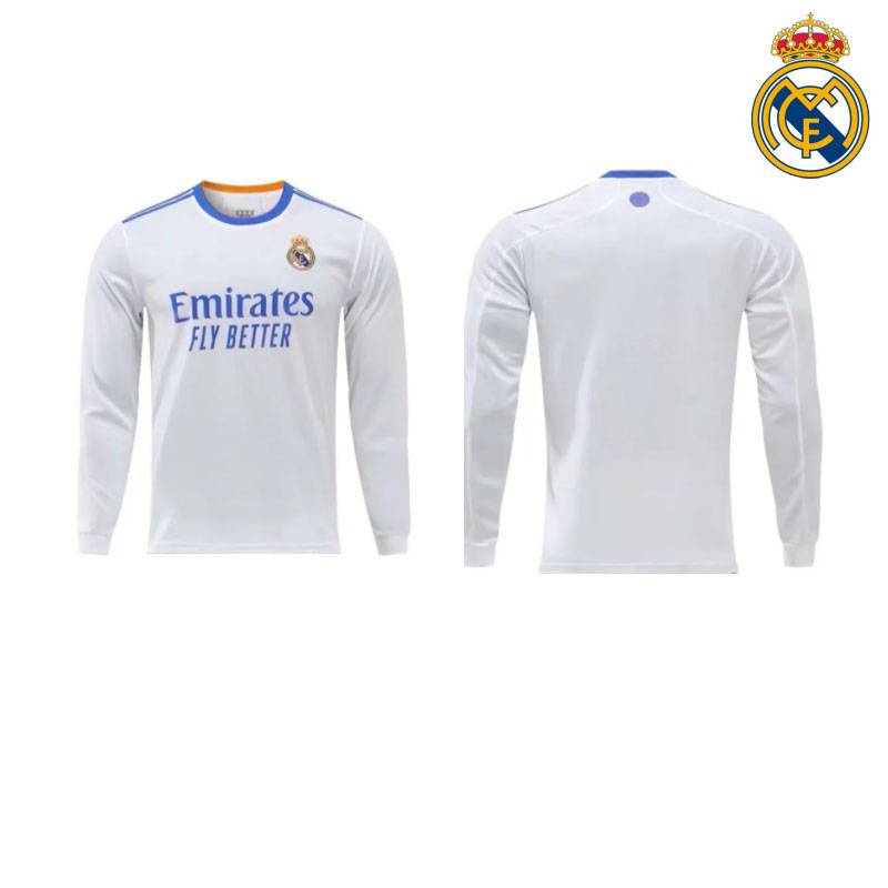 2021-2022 Real Madrid Fc. Áo Bóng Đá Dài Tay Hazard Benzema Modric Plus Size Unis