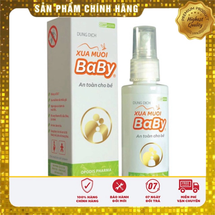 Dung Dịch Xua muỗi BABY dành cho bé (bảo vệ da bé) VÀ PNCT - chai 60mL  Date mới