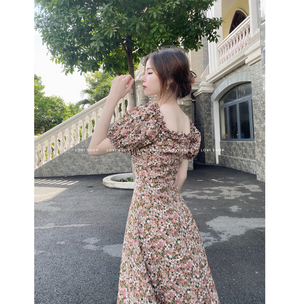 LOVI SHOP - Đầm maxi hoa phong cách vintage thời trang Pháp