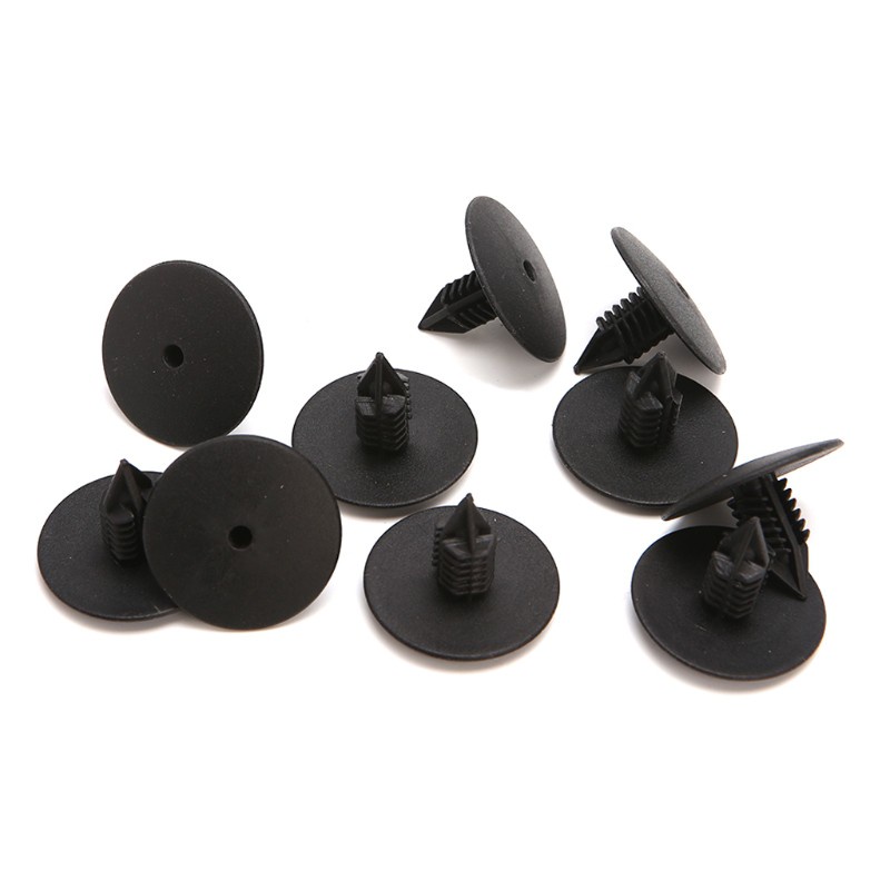 Set 10 đinh tán nhựa 10mm màu đen cho xe hơi Toyota VW Renault, chốt vít nhựa cho ô tô