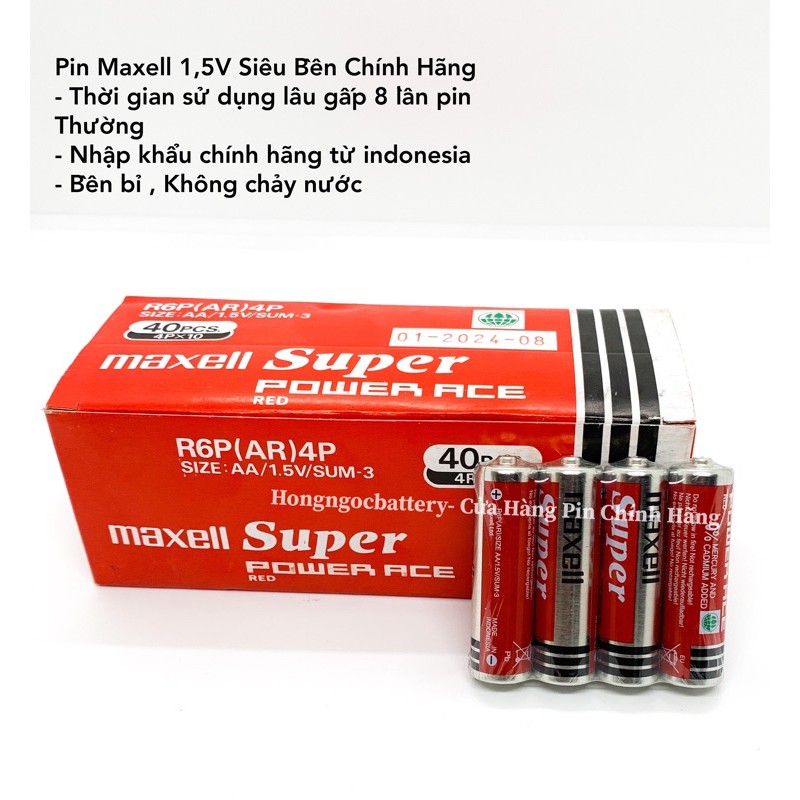 Vỉ Pin MAXELL 1,5V Siêu Bền Bỉ , Hàng chính hãng