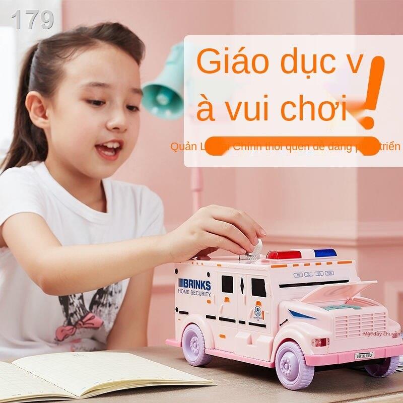 [hàng mới]Chống rơi tiền vận chuyển ô tô mật khẩu heo đất đồ chơi trẻ em cậu bé hộp máy rút