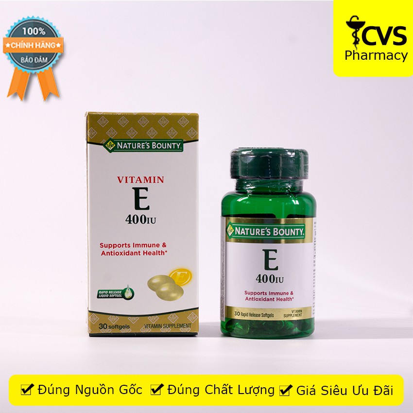 Viên uống Vitamin E 400 IU Nature's Bounty (30 viên)