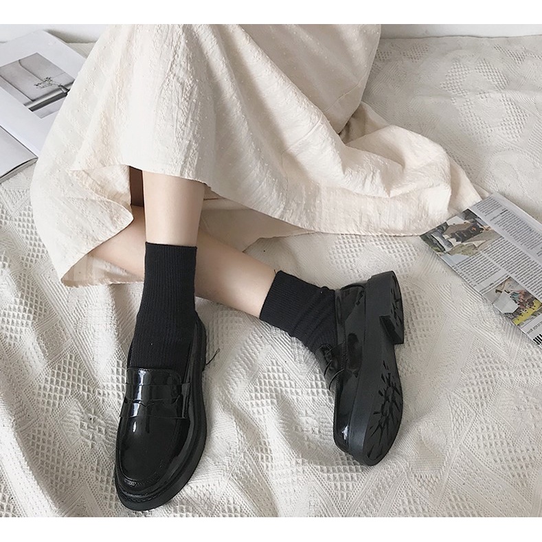 Giày moca đế bằng vintage nữ sinh phong cách ulzzang