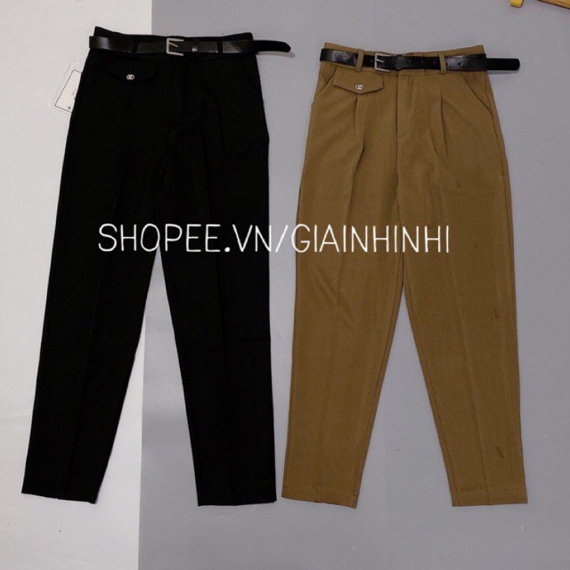 Quần baggy vải kèm đai chất đẹp mặc nhẹ 022 - NhiNhi Shop