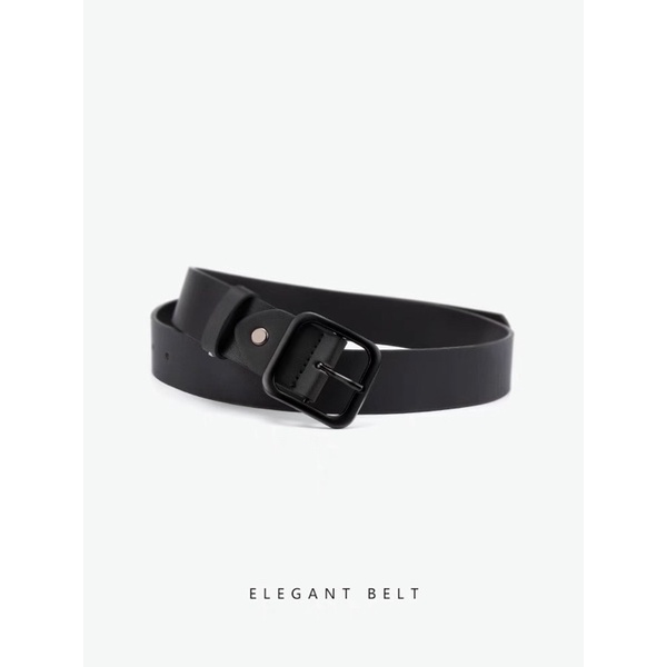 Dây lưng nam Meoshop mặt vuông đen TLN011 cá tính - thắt lưng nam nữ unisex mặt đen giá rẻ thời trang
