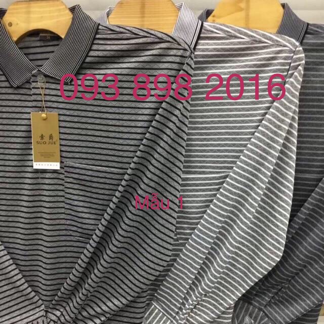 Combo 3 áo thun cotton giấy mỏng Nam Trung Niên dài tay | BigBuy360 - bigbuy360.vn