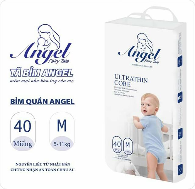 (Giá tốt) tã dán anggel bao bì trắng,  xanh đủ size từ NB đến XXL