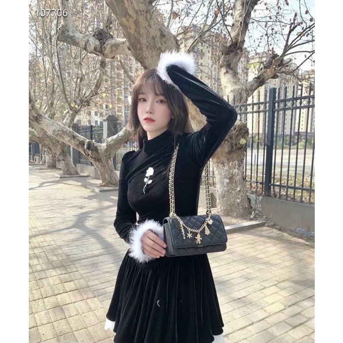 Túi nữ đeo chéo chữ C size 22cm siêu xinh xinh