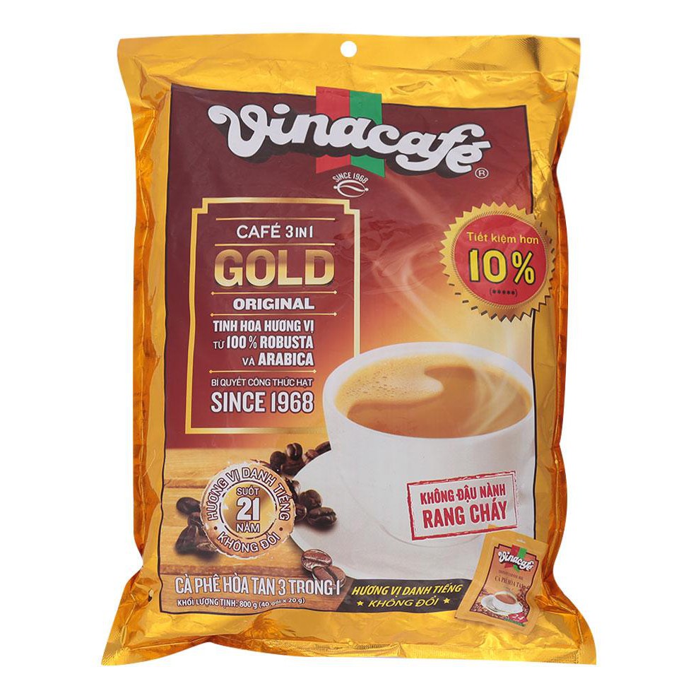 Cafe Hòa Tan 3 In 1 Gold Orinal Vinacafé - 40 Gói X 20 G