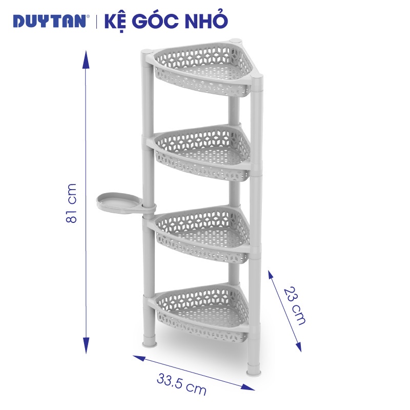 Kệ góc nhỏ 4 tầng tiện dụng Nhựa Duy Tân - Kích thước 33,5 x 23 x 81 cm