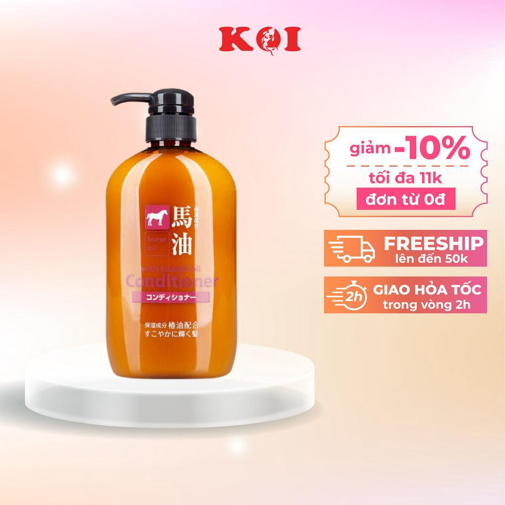 Dầu xả chiết xuất từ dầu ngựa Kumano Cosme Station Horse Oil With Tsubaki Oil Conditioner 600ml