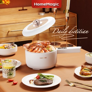 Nồi hấp chống dính đa năng Nồi lẩu điện mini hai lớp với nồi hấp có thể chiên, rán, luộc, hấp