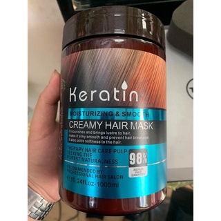 Kem Hấp Ủ Tóc Keratin Creamy Hair Mask 98% 1000ml (xanh)