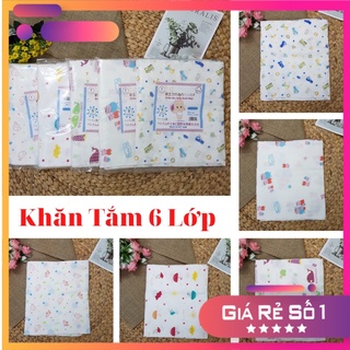 Khăn Tắm xô 6 lớp in hình xuất Nhật, khăn tắm xuất Nhật in hình 6 lớp