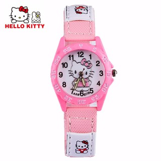 Đồng Hồ Nữ Dây Da Mặt Hình Hello Kitty Dễ Thương