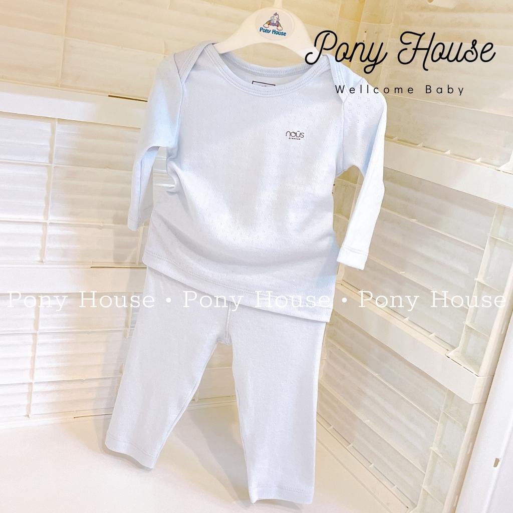 Bộ Quần Áo Nous Dài Tay Trắng - Xanh - Hồng Nu Air Thu Đông Cho Bé Size Từ 3-6 Tháng Đến 12-18 Tháng