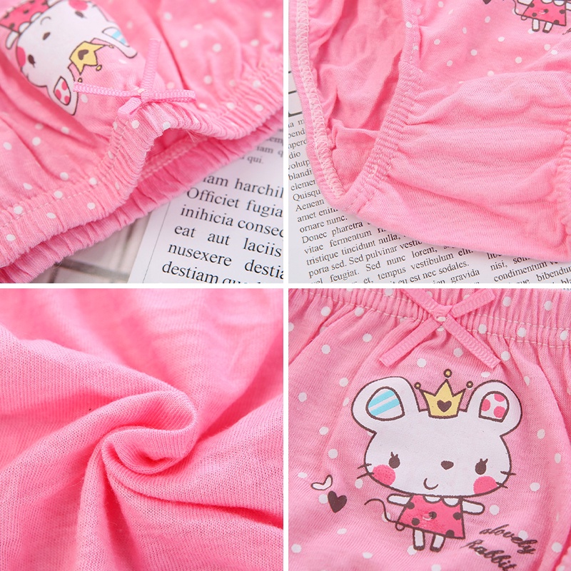 Bộ 5 Quần Lót Cotton Không Đường May Lưng Cao In Hình Kỳ Lân Cho Bé Gái 3-12 Tuổi