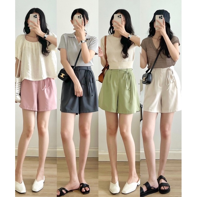 Quần short cạp chun sau dây buộc_Q0190