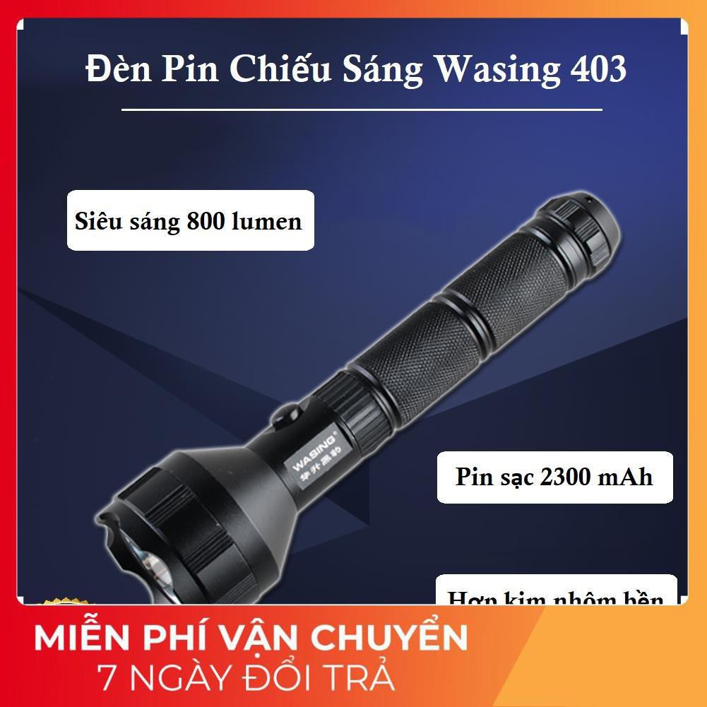 Đèn pin siêu sáng Wasing WFL-403 Bản Quốc Tế và Nội Địa Trung