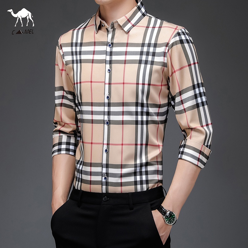 Áo Sơ Mi Dài Tay Họa Tiết Sọc Caro Thiết Kế Mới Cao Cấp Thời Trang Công Sở Cho Nam