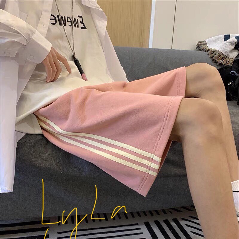 Quần short form rộng 7 màu unisex Quần đùi 3 sọc phong cách Ullangzang nam nữ đều mặc hot trèn vải umi siêu mát