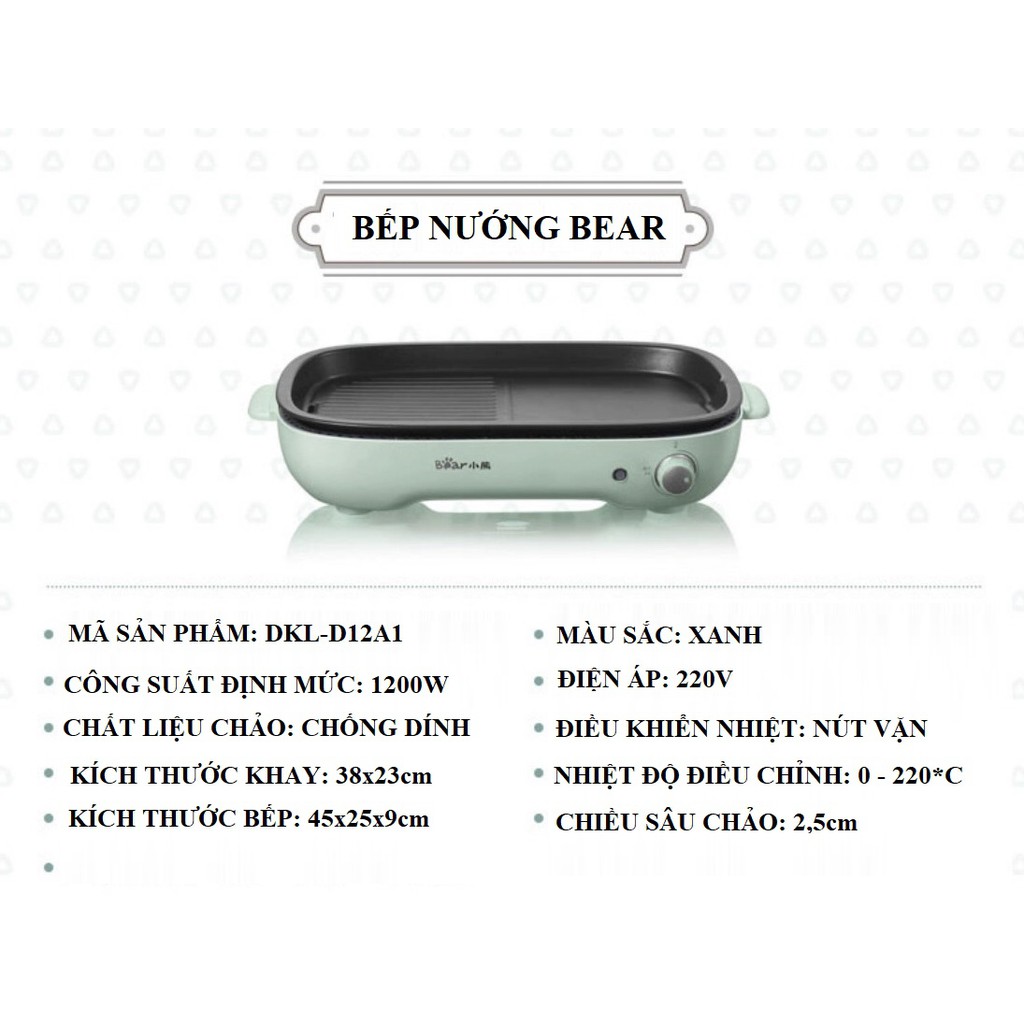BẾP ĐIỆN ĐA NĂNG  BEAR®️  THÁO RỜI CHỐNG DÍNH DKL-D12A1 CHÍNH HÃNG CAO CẤP