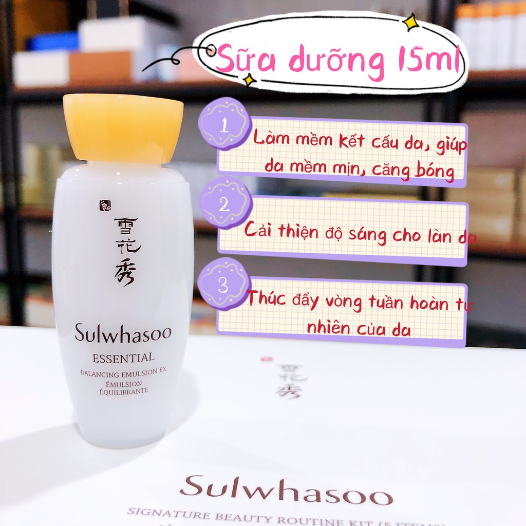 [TÁCH SÉT] SỮA DƯỠNG ẨM TRẮNG DA, NGĂN NGỪA LÃO HÓA SULWHASOO minisize 15ml