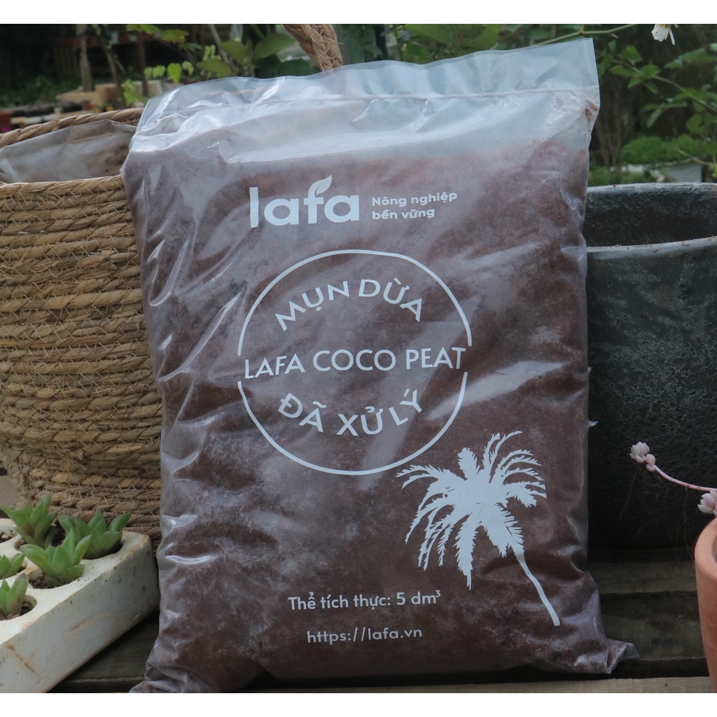 Giá thể mụn dừa đã xử lý LAFA COCO PEAT túi 5L