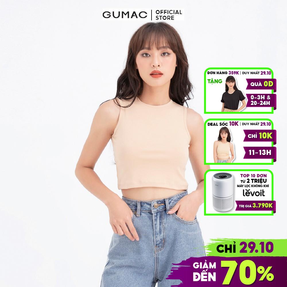 [Mã WABRGUD1 giảm 10% đơn 99K] Áo croptop nữ sát nách GUMAC nhiều màu năng động ATB648