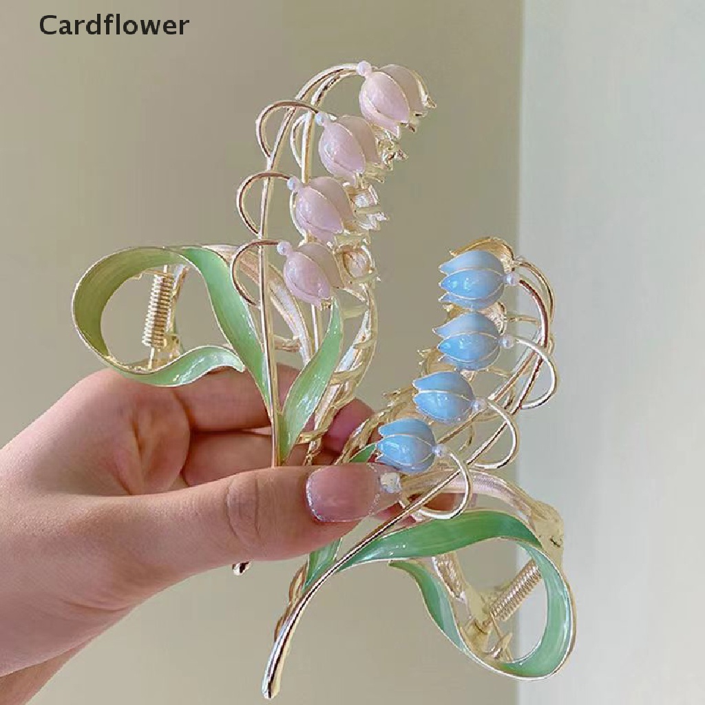 &lt; Cardflower &gt; Kẹp Tóc Hình Hoa Tulip Tráng Men Nhẹ Nhàng Thanh Lịch Cho Nữ Giảm Giá