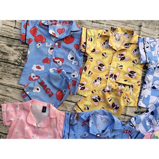 Pijama ngắn bé trai/gái chất kate thái