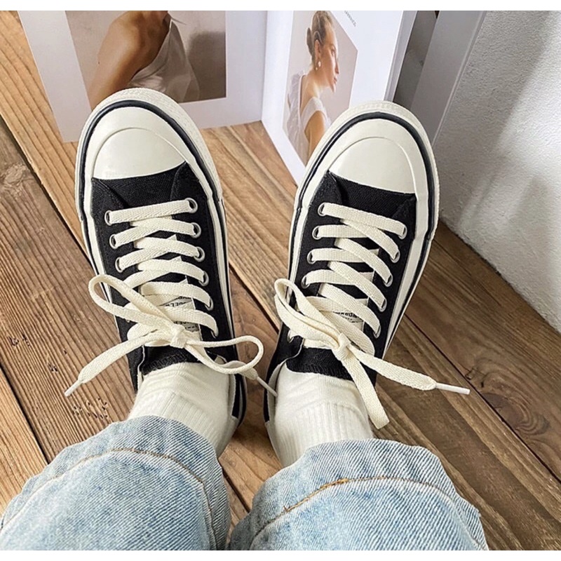 Giày Thể Thao Đế Bánh Mì Phối Màu Trắng Đen Đi Học Đi Chơi Mã Gop5junsh Mẫu Mới 2022