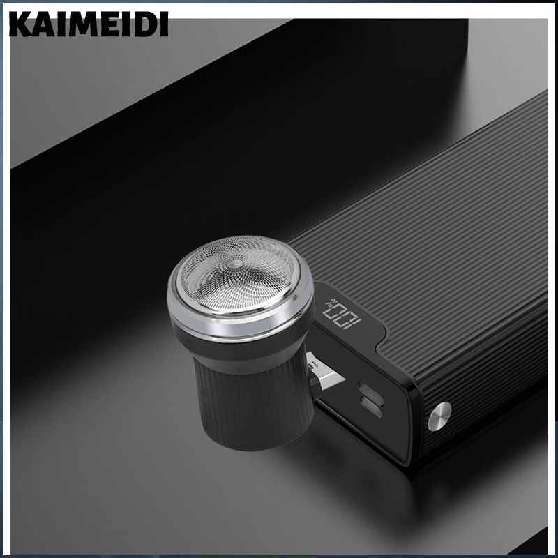 Máy cạo râu mini Kaimeidi sạc lại bằng cáp USB tiện dụng