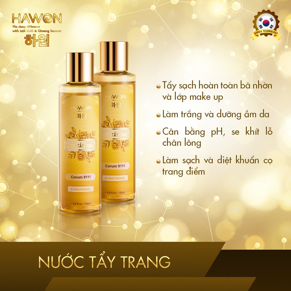 Nước làm sạch và tẩy trang cho cho mọi loại da HAWON - 150ml