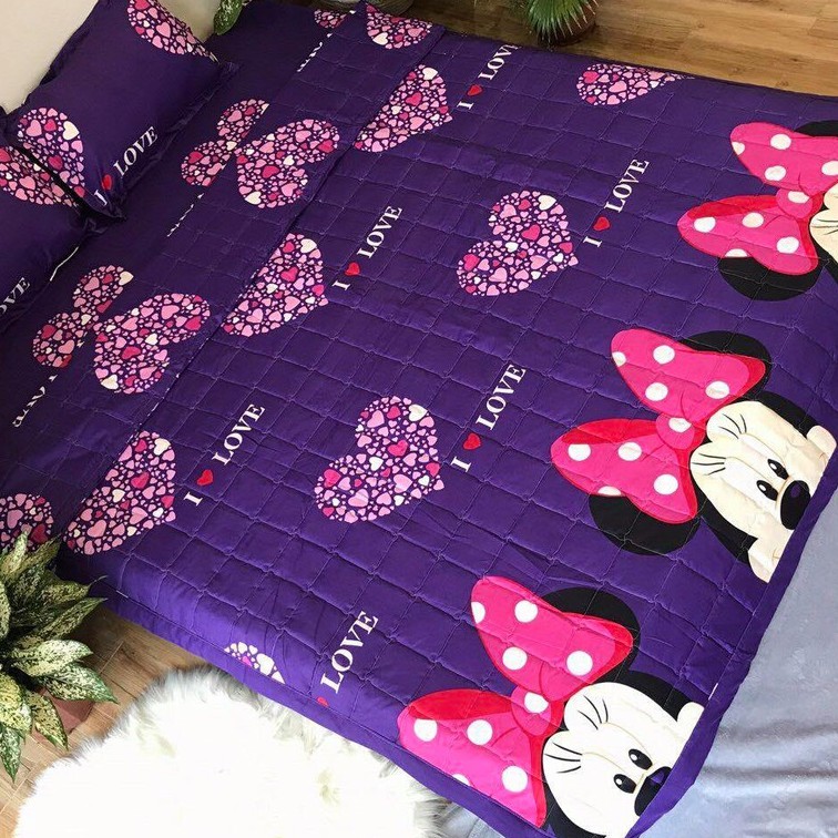 Bộ Chăn Chăn Hè Ga Gối Emmidecor Mẫu  Mickey