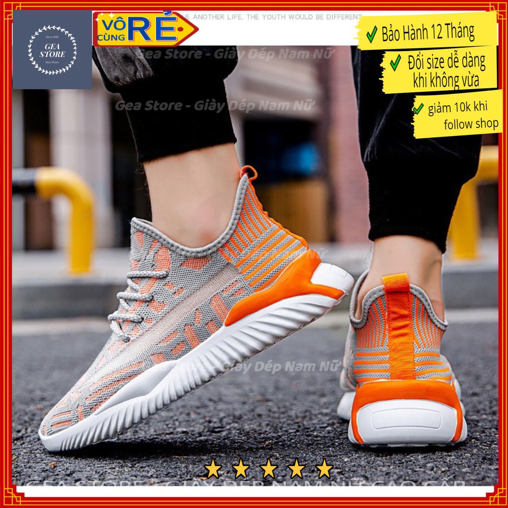 Giày sneaker nam lưới cam đen gea, giày tập gym thể thao sport đẹp cao cấp trẻ trung phong cách hàn quốc - Mã GEATT03 | BigBuy360 - bigbuy360.vn