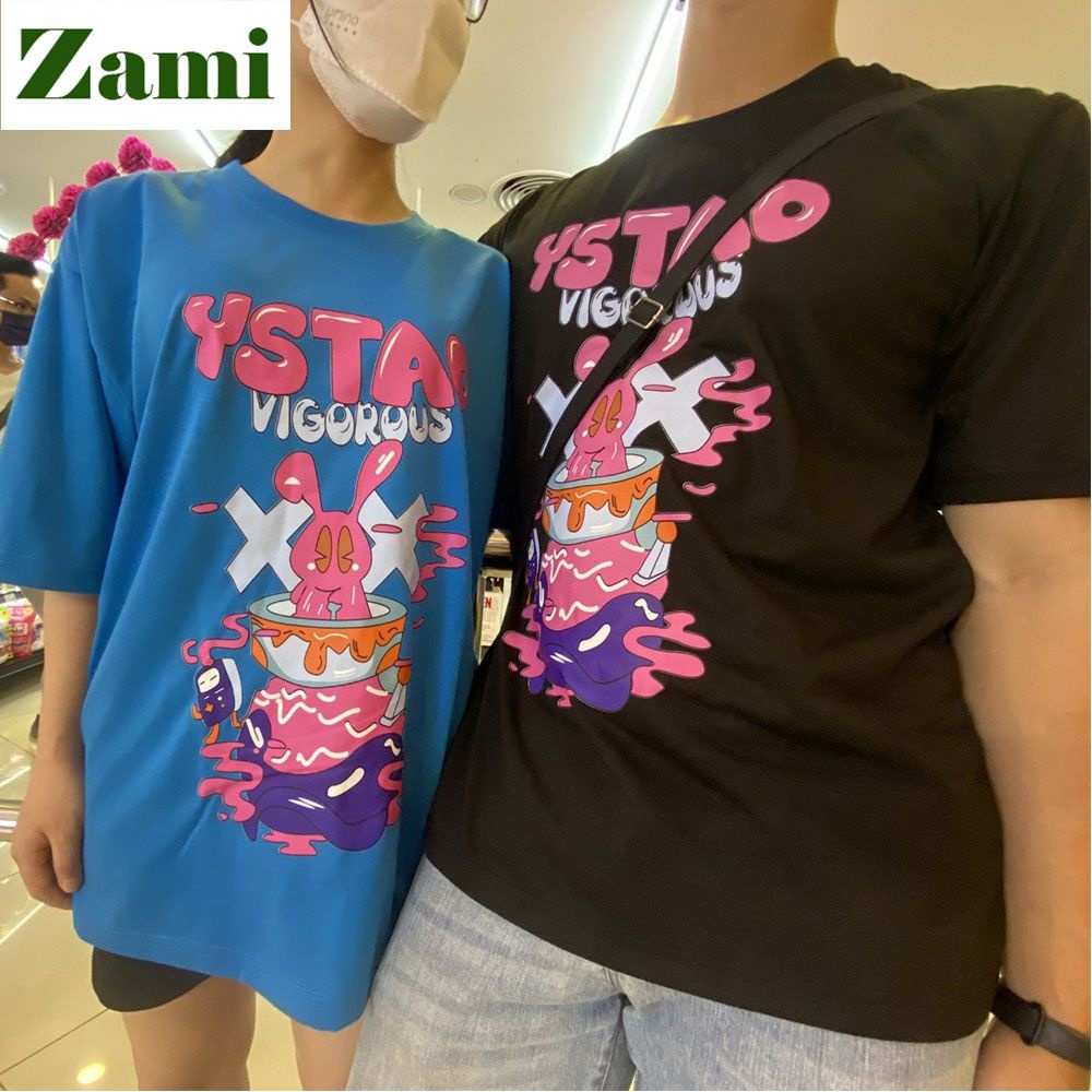 Áo Thun Oversize Unisex Nam Nữ Form Rộng Phông Basic Streetwear Chất Cotton Mềm Mát In Bad Rabbit YSTAO ZT19 Zami | BigBuy360 - bigbuy360.vn