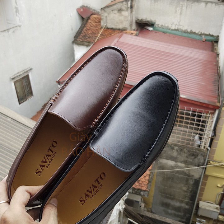 Giày Lười Nam Cao Cấp. Đế Full Đen Nhập Khẩu Mã GL05 NoBrandLeather