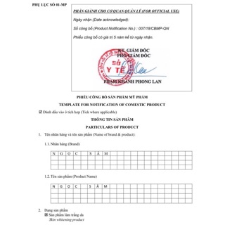 Mặt nạ đông y ngọc sâm