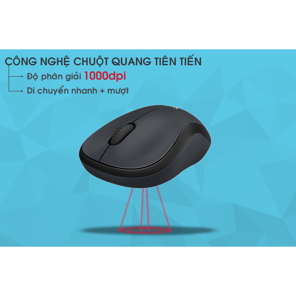 Chuột Không Dây Logitech M220 Không Tiếng Động- Có Công Tắc On/Off - Độ Nhạy Cao - Bảo Hành 12 Tháng